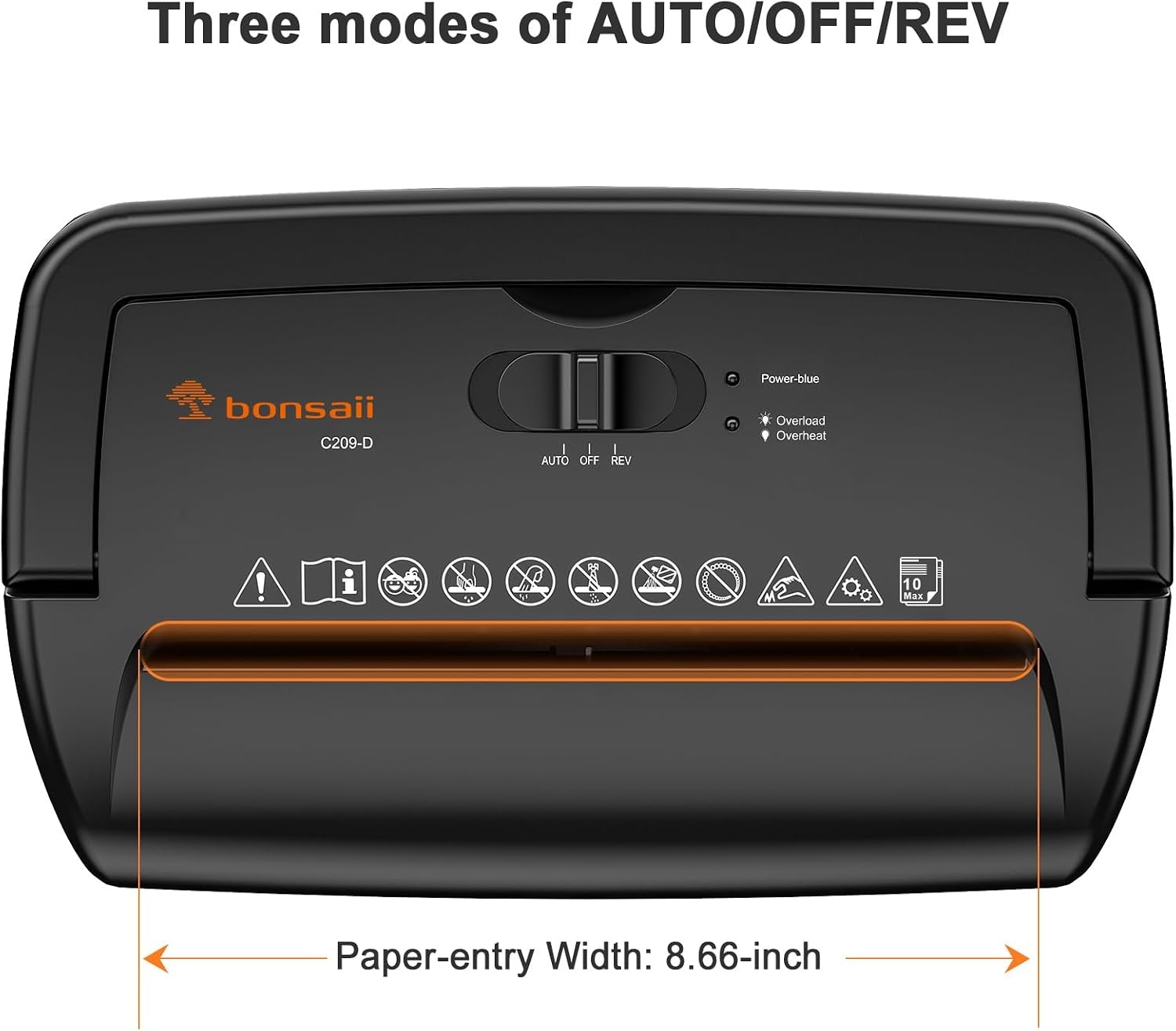 image:imageBonsaii 10Sheet Heavy Duty Cross Cut Paper Shredder for Home OfficeBlack