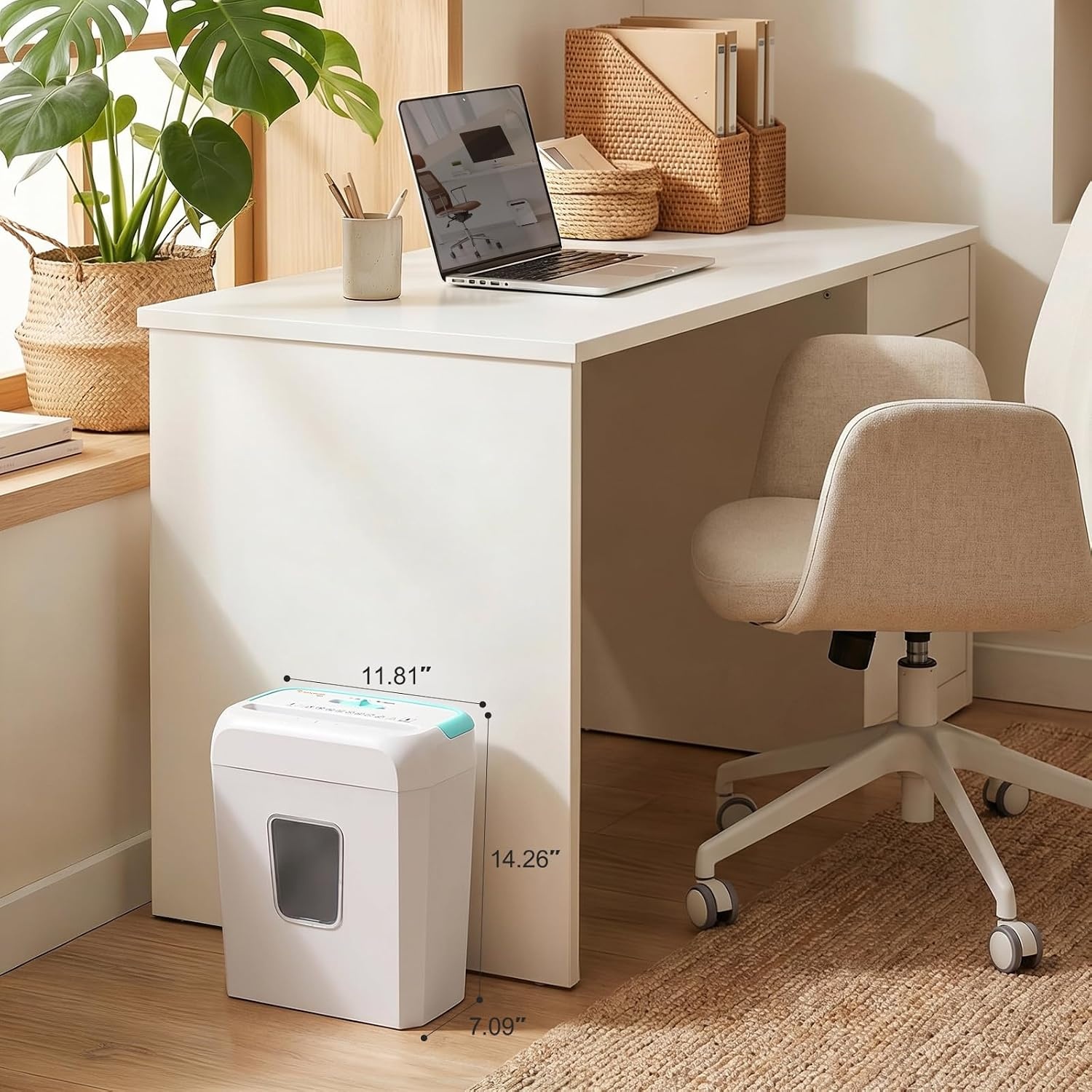 image:imageBonsaii 10Sheet Heavy Duty Cross Cut Paper Shredder for Home OfficeWhite