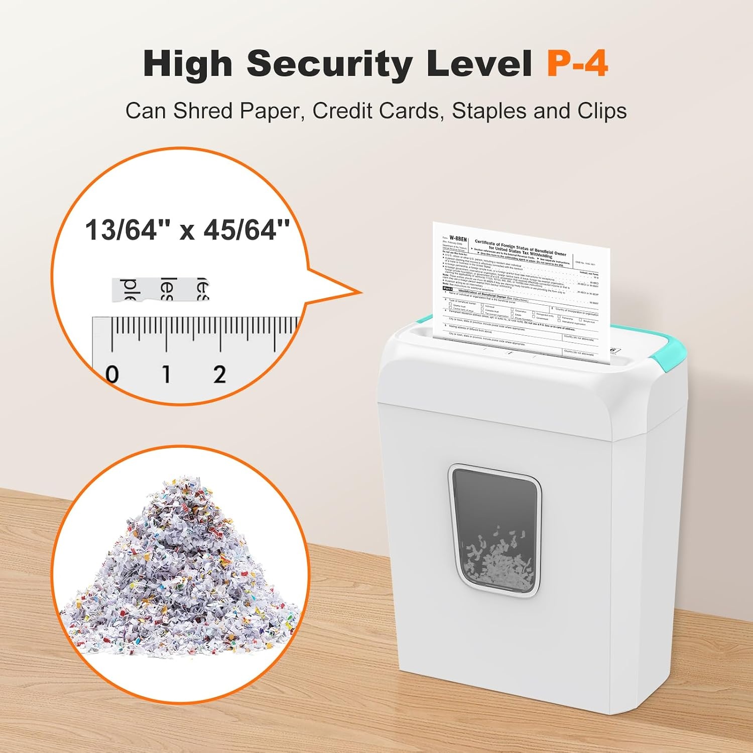 image:imageBonsaii 10Sheet Heavy Duty Cross Cut Paper Shredder for Home OfficeWhite