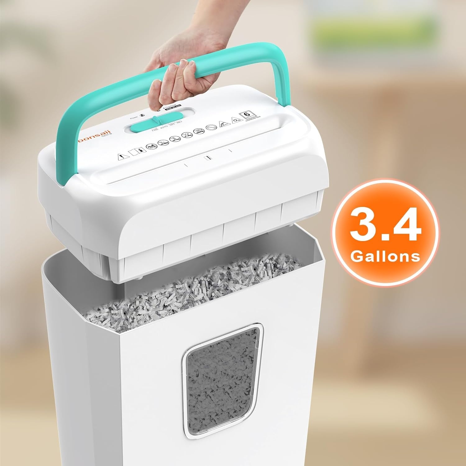image:imageBonsaii 10Sheet Heavy Duty Cross Cut Paper Shredder for Home OfficeWhite