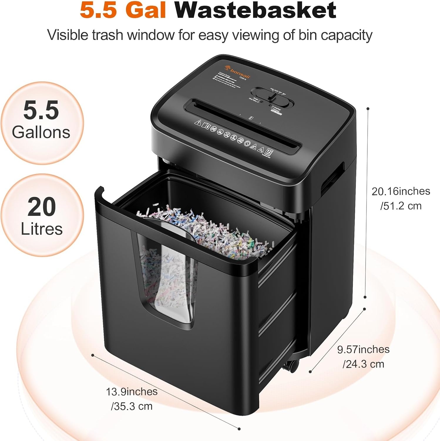 image:imageBonsaii 12Sheet Cross Cut Heavy Duty Paper Shredder for Home OfficeBlack