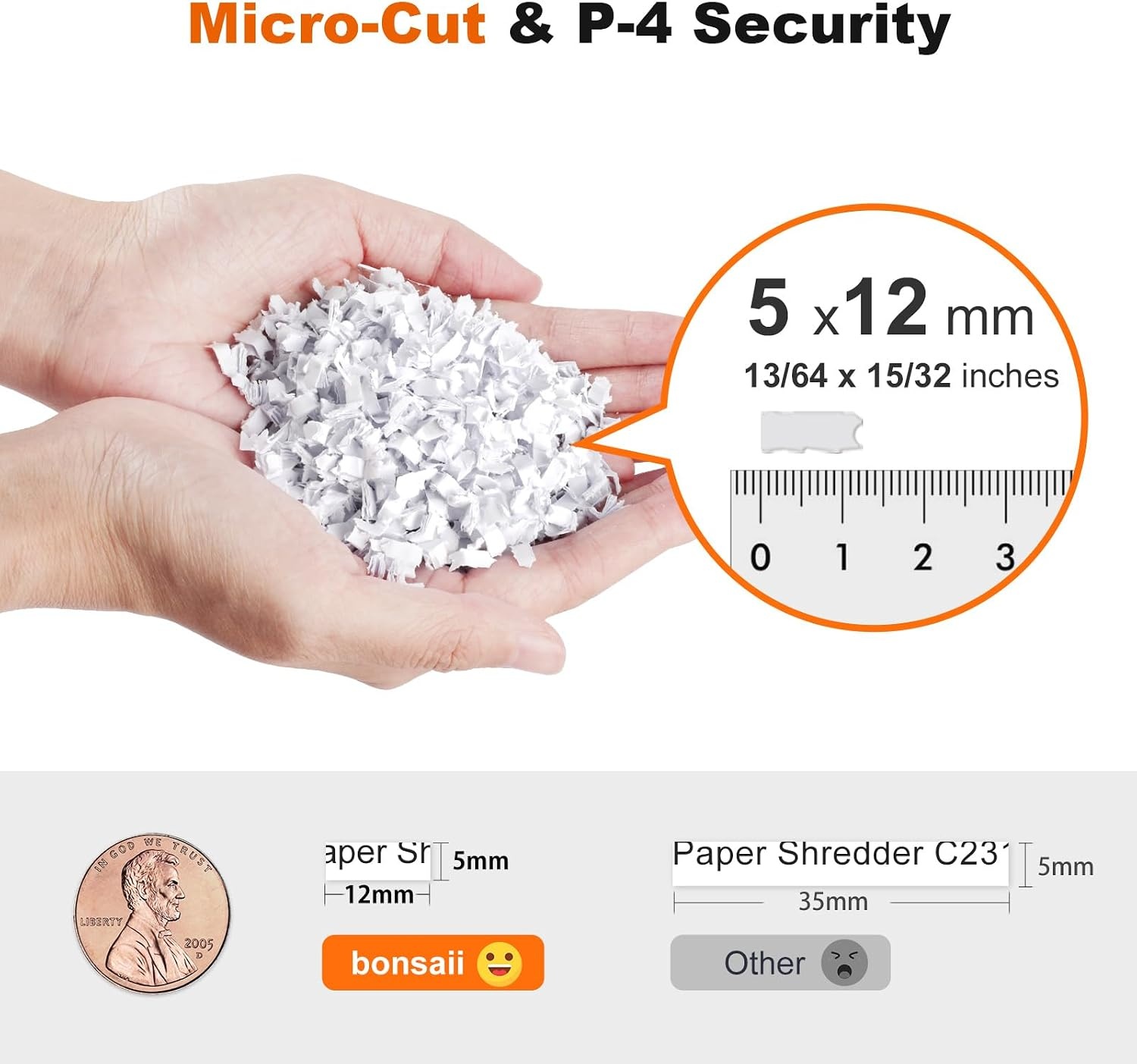 image:imageBonsaii 12Sheet Cross Cut Heavy Duty Paper Shredder for Home OfficeBlack