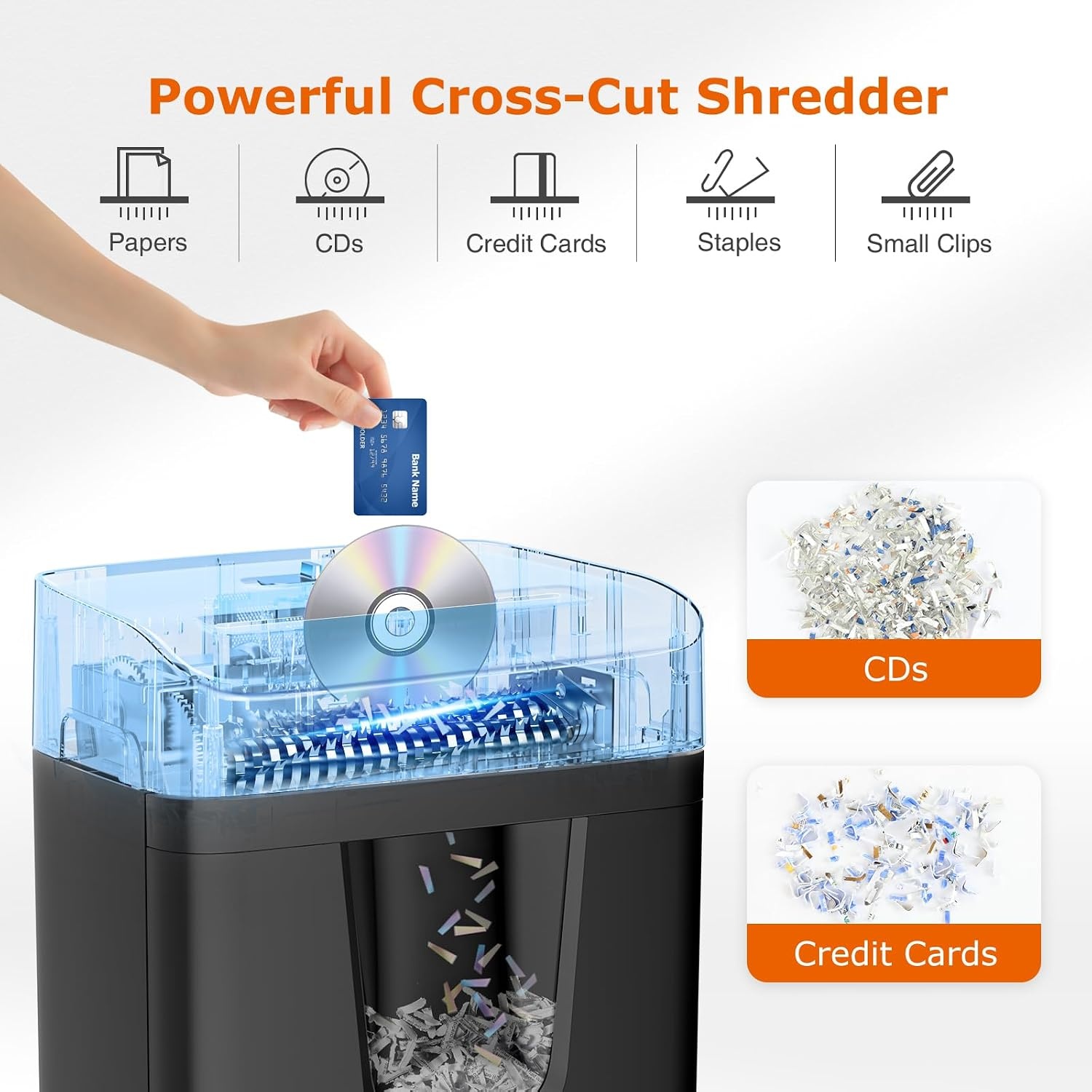 image:imageBonsaii 12Sheet Cross Cut Heavy Duty Paper Shredder for Home OfficeBlack