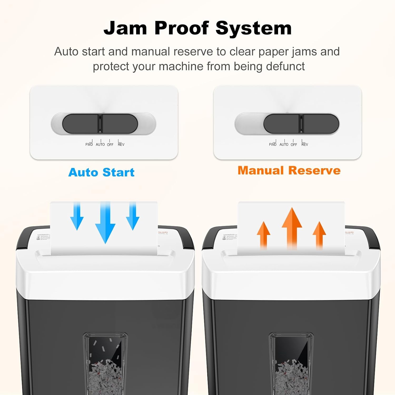 image:imageBonsaii 12Sheet Cross Cut Shredder P4 High Security Shredding 55 Gal Heavy Duty for Home Office Shreds Paper Credit Card Mail Staples with Transparent Window WhiteBlack White