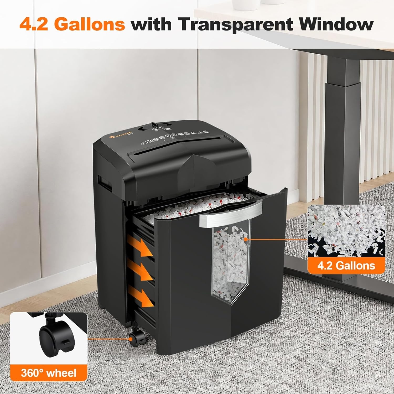 image:imageBonsaii 12Sheet Micro Cut 60Minute Paper Shredders for Home OfficeBlack