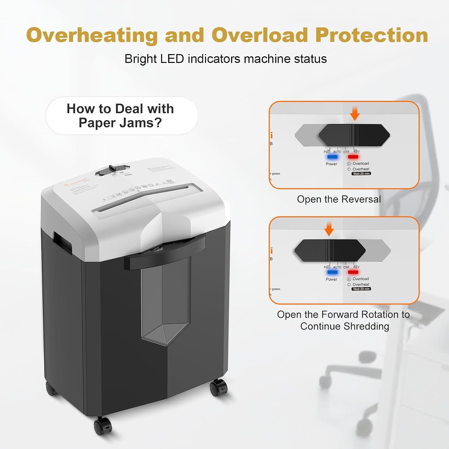 image:imageBonsaii 12Sheet Micro Cut 60Minute Paper Shredders for Home OfficeBlackWhite