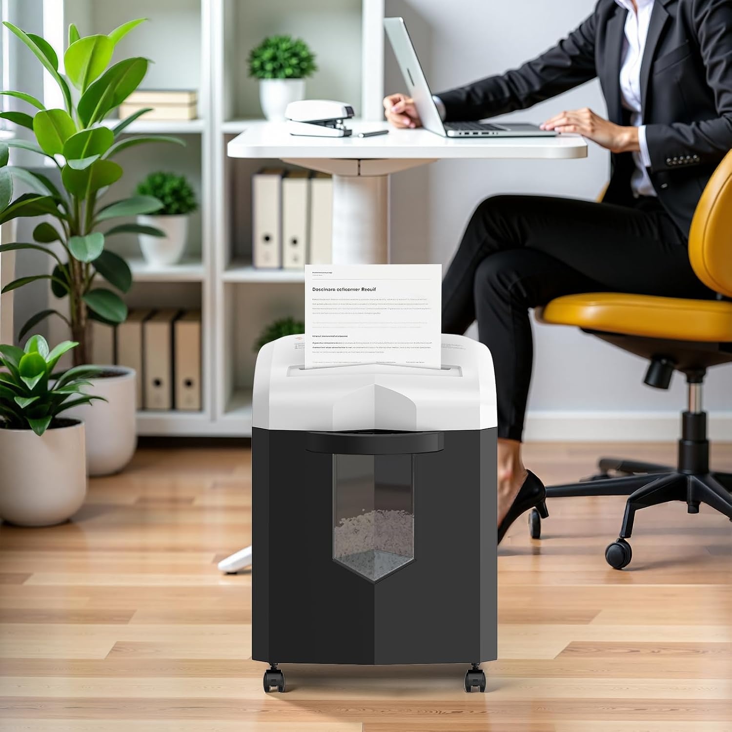 image:imageBonsaii 12Sheet Micro Cut 60Minute Paper Shredders for Home OfficeBlackWhite