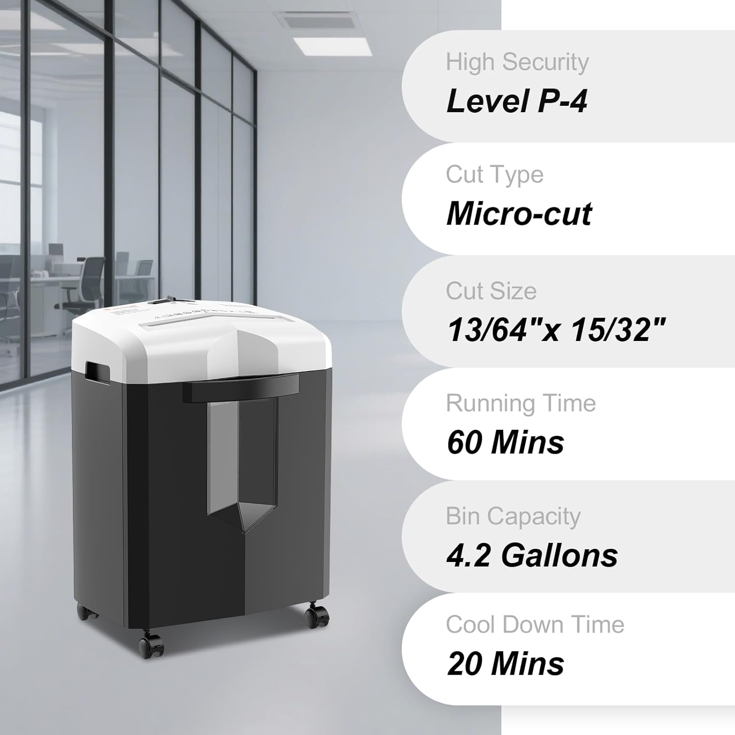 image:imageBonsaii 12Sheet Micro Cut 60Minute Paper Shredders for Home OfficeBlackWhite