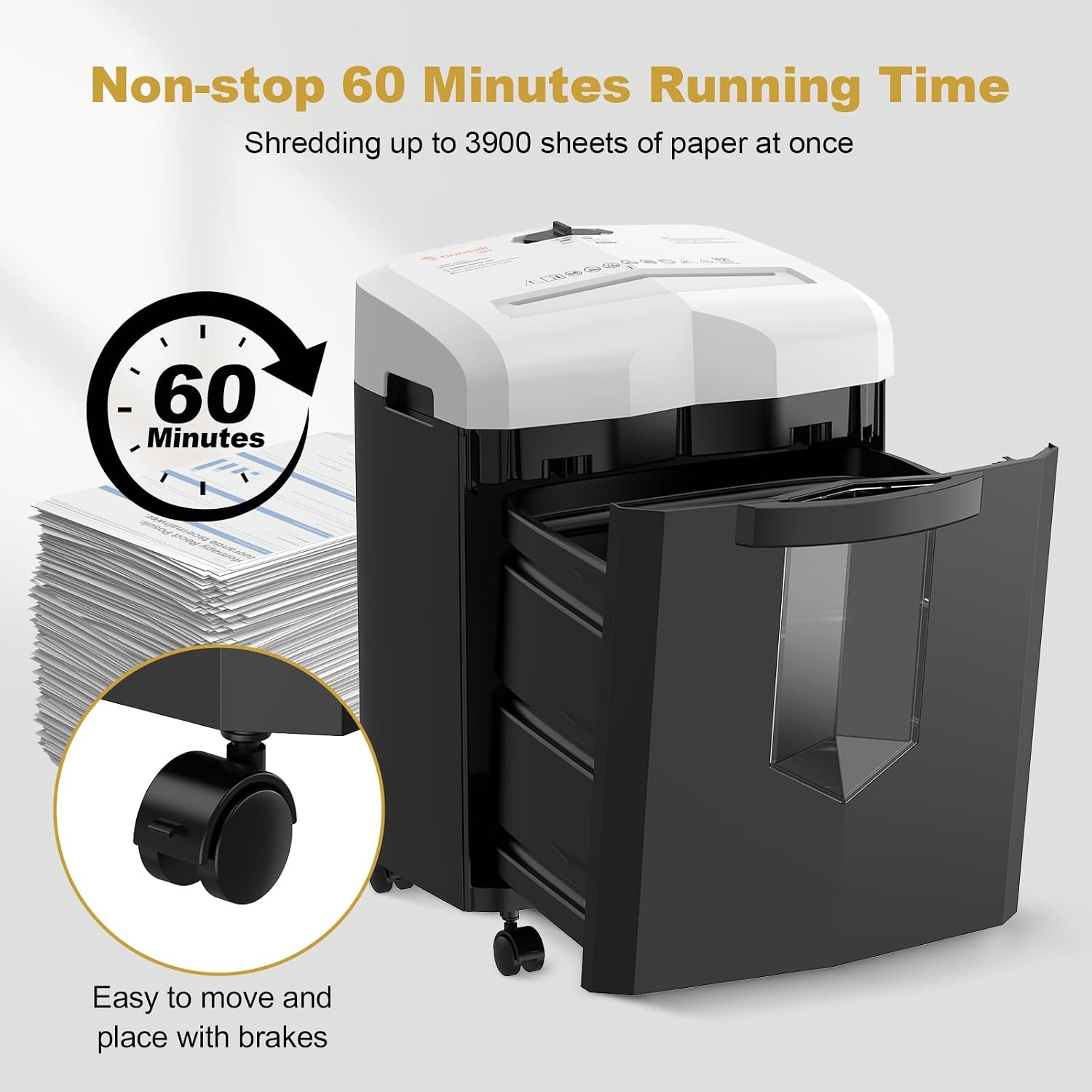 image:imageBonsaii 12Sheet Micro Cut 60Minute Paper Shredders for Home OfficeBlackWhite