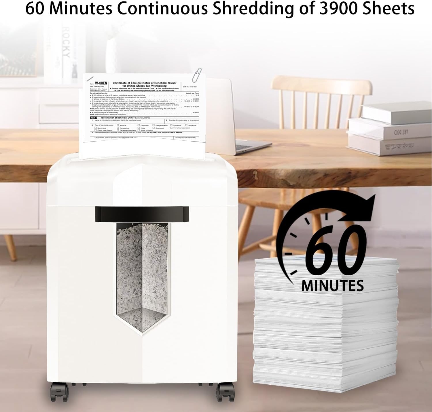 image:imageBonsaii 12Sheet Micro Cut 60Minute Paper Shredders for Home OfficeWhite