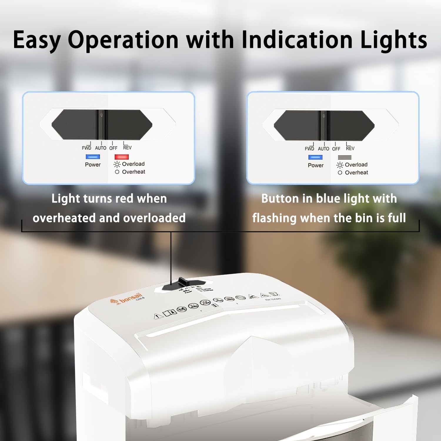 image:imageBonsaii 12Sheet Micro Cut 60Minute Paper Shredders for Home OfficeWhite