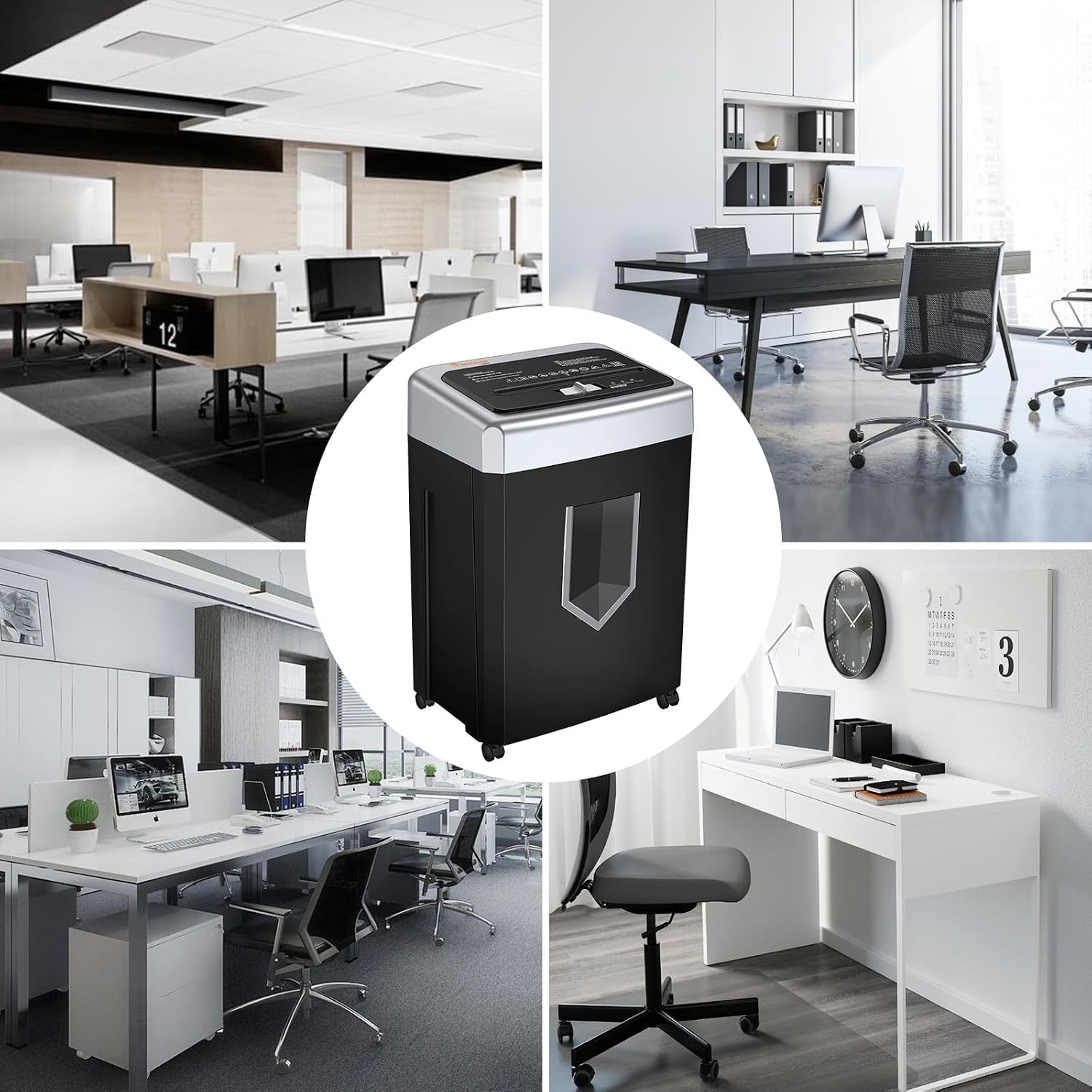 image:imageBonsaii 15Sheet CrossCut 40Min Heavy Duty Paper Shredder for Home Office