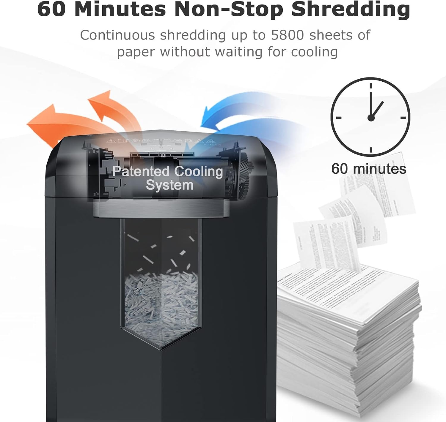 image:imageBonsaii 18Sheet CrossCut 60Min Run Heavy Duty Paper Shredder1 8 Sheet Cross Cut