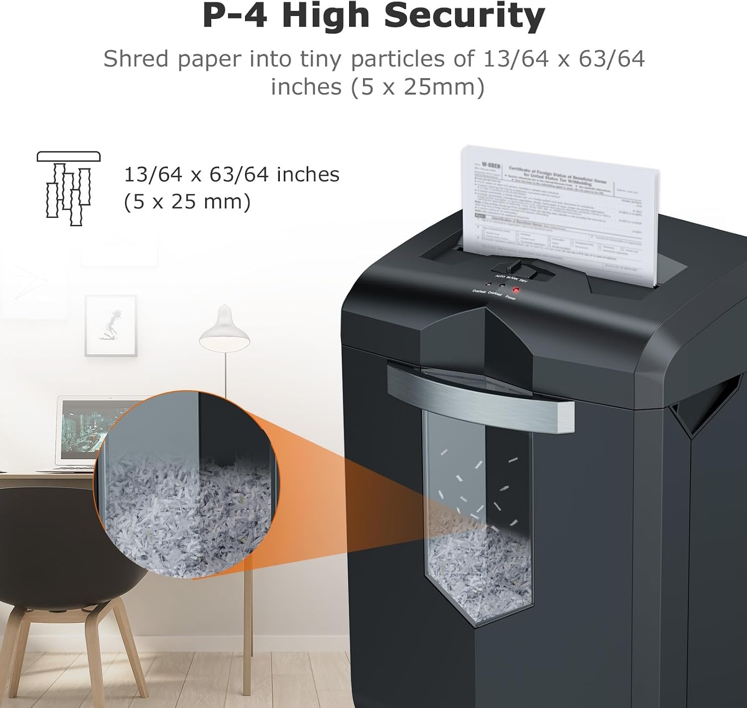 image:imageBonsaii 18Sheet CrossCut 60Min Run Heavy Duty Paper Shredder1 8 Sheet Cross Cut