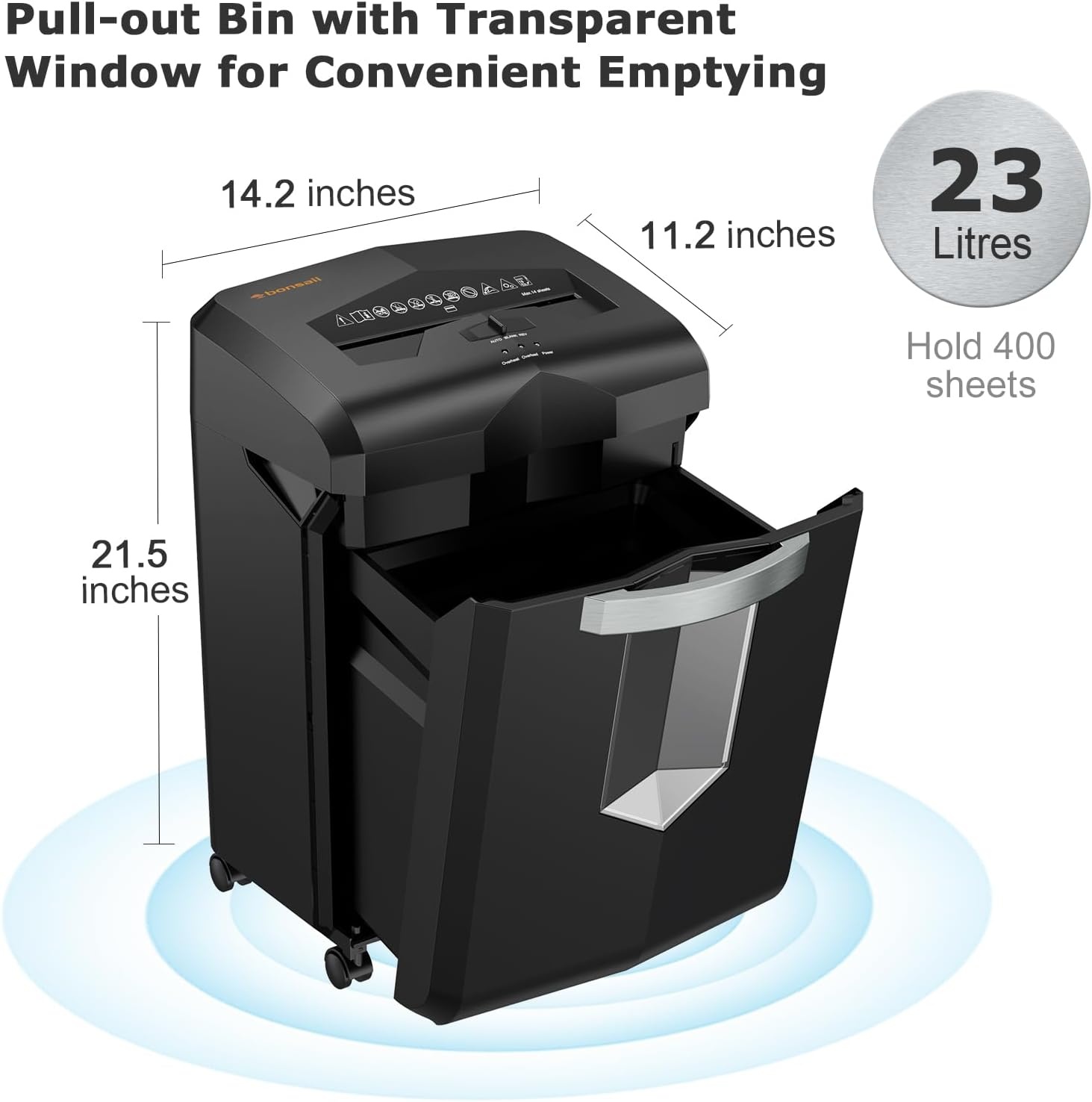 image:imageBonsaii 18Sheet CrossCut 60Min Run Heavy Duty Paper Shredder1 8 Sheet Cross Cut