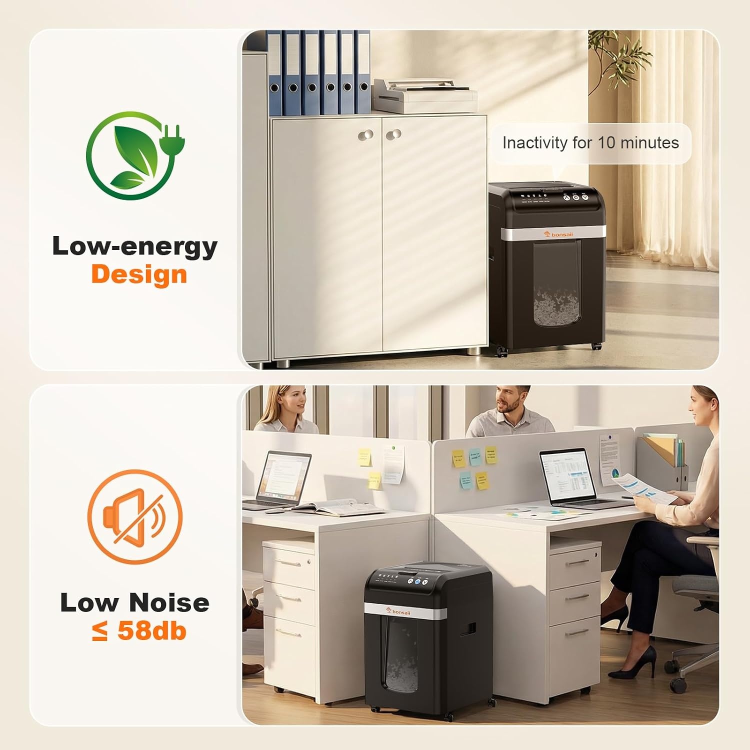 image:imageBonsaii 200Sheet Auto Feed Micro Cut Heavy Duty Paper Shredder for OfficeBlack