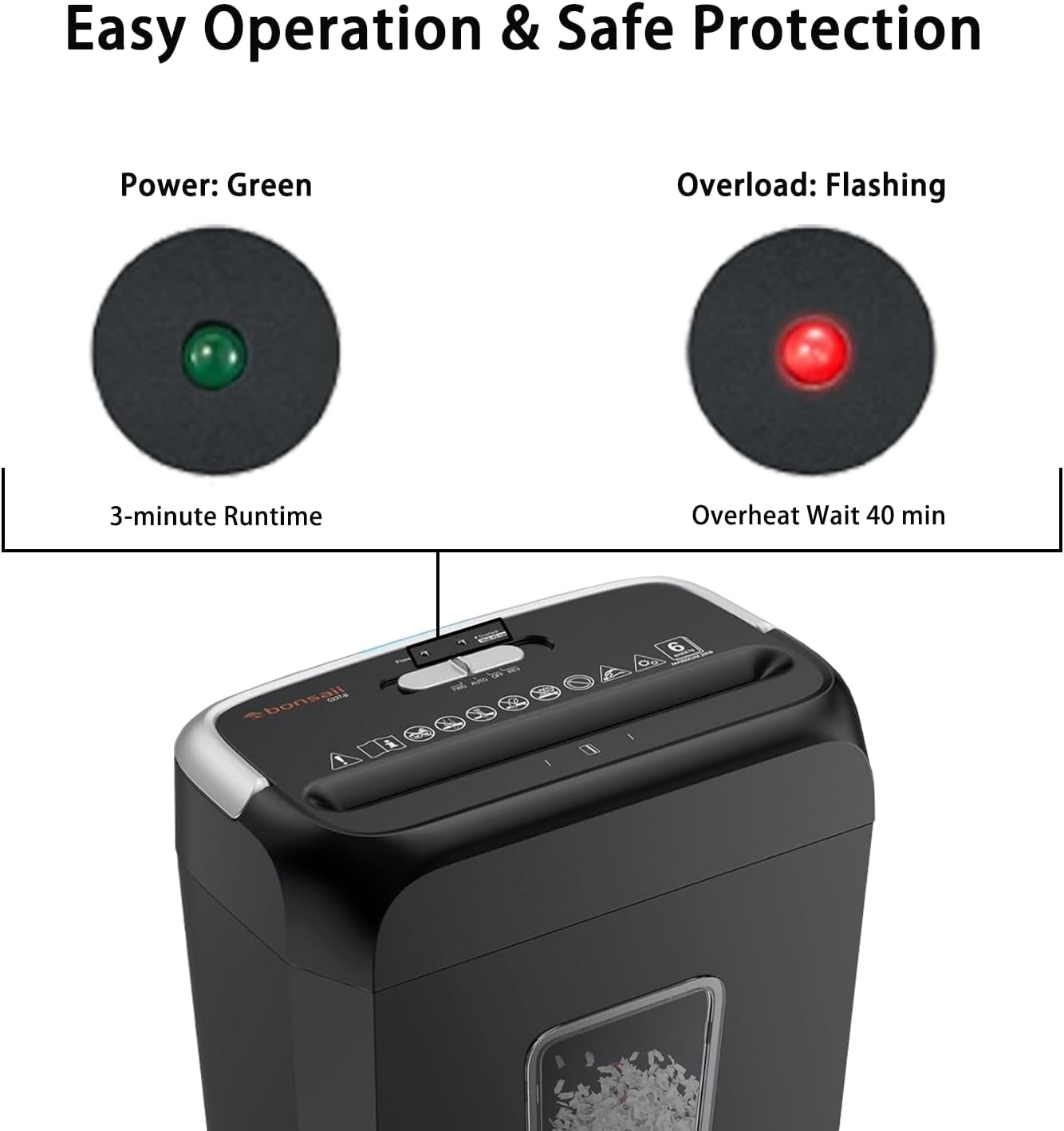 image:imageBonsaii 5Sheet Crosscut Shredder Perfect for Home or Office Use Shreds Paper Credit Cards Staples amp Clips 34Gallon Bin WhiteBlueBlack