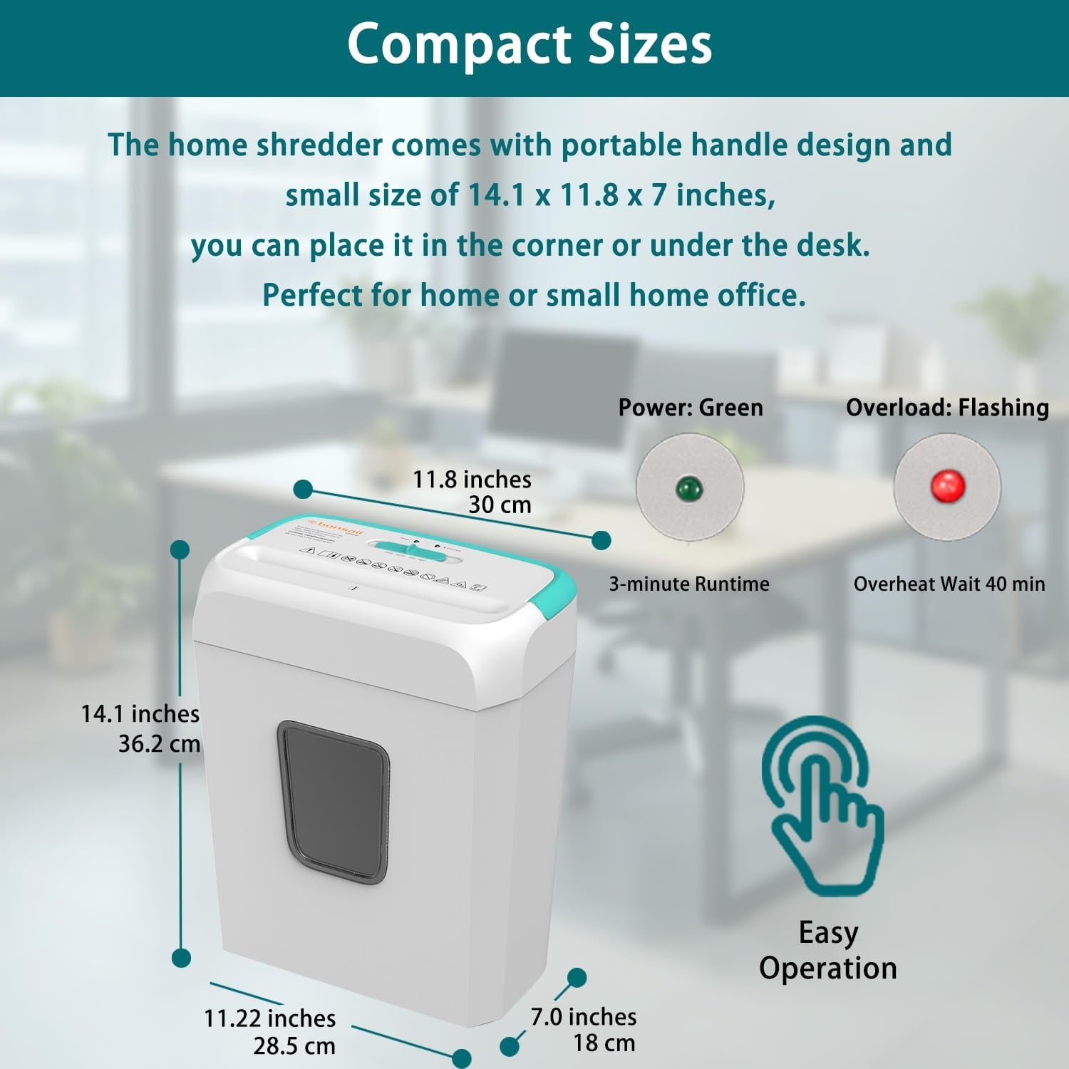 image:imageBonsaii 5Sheet Crosscut Shredder Perfect for Home or Office Use Shreds Paper Credit Cards Staples amp Clips 34Gallon Bin WhiteBlueWhite and Blue