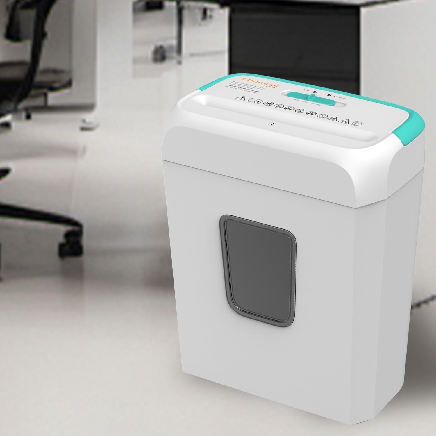 image:imageBonsaii 5Sheet Crosscut Shredder Perfect for Home or Office Use Shreds Paper Credit Cards Staples amp Clips 34Gallon Bin WhiteBlueWhite and Blue