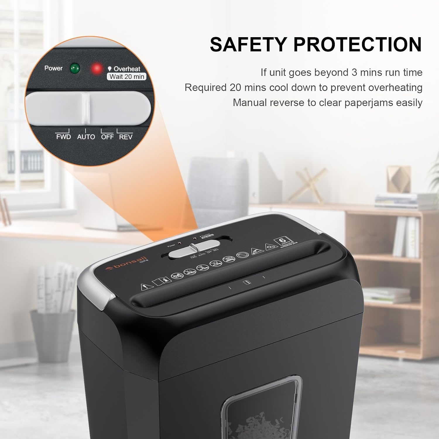 image:imageBonsaii 6 Sheet Crosscut C237B Paper Shredder for Home Office Use amp 24 Pack Lubricant Sheets