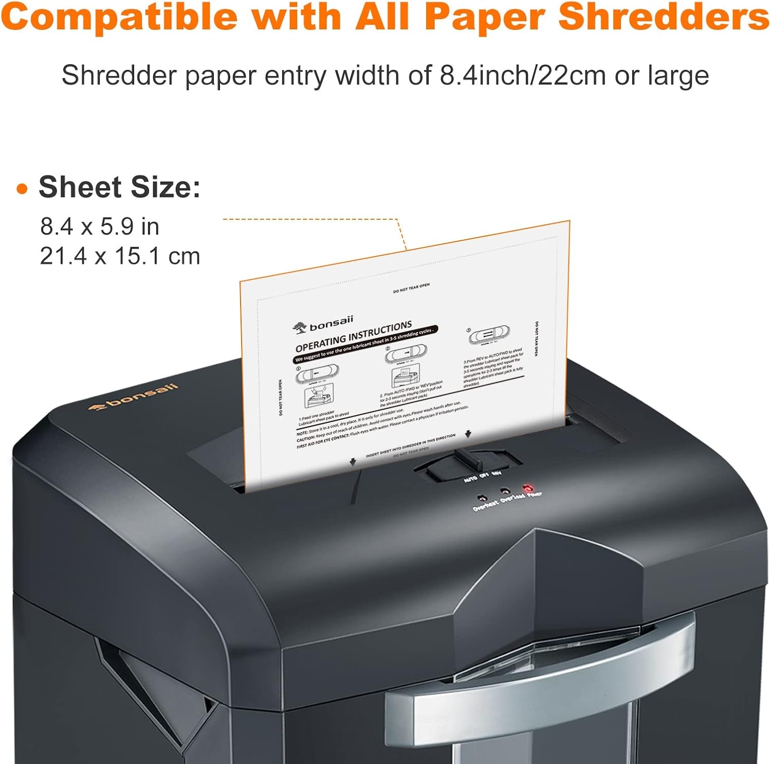 image:imageBonsaii 6 Sheet Crosscut C237B Paper Shredder for Home Office Use amp 24 Pack Lubricant Sheets