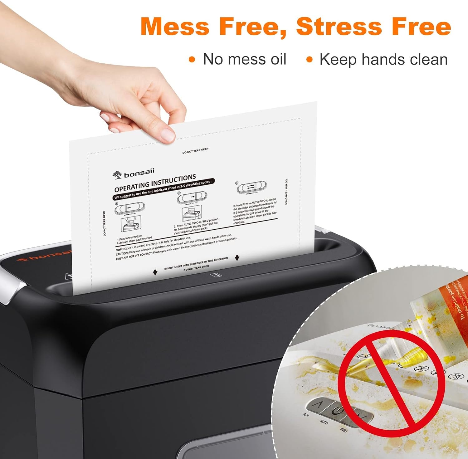 image:imageBonsaii 6 Sheet Crosscut C237B Paper Shredder for Home Office Use amp 24 Pack Lubricant Sheets