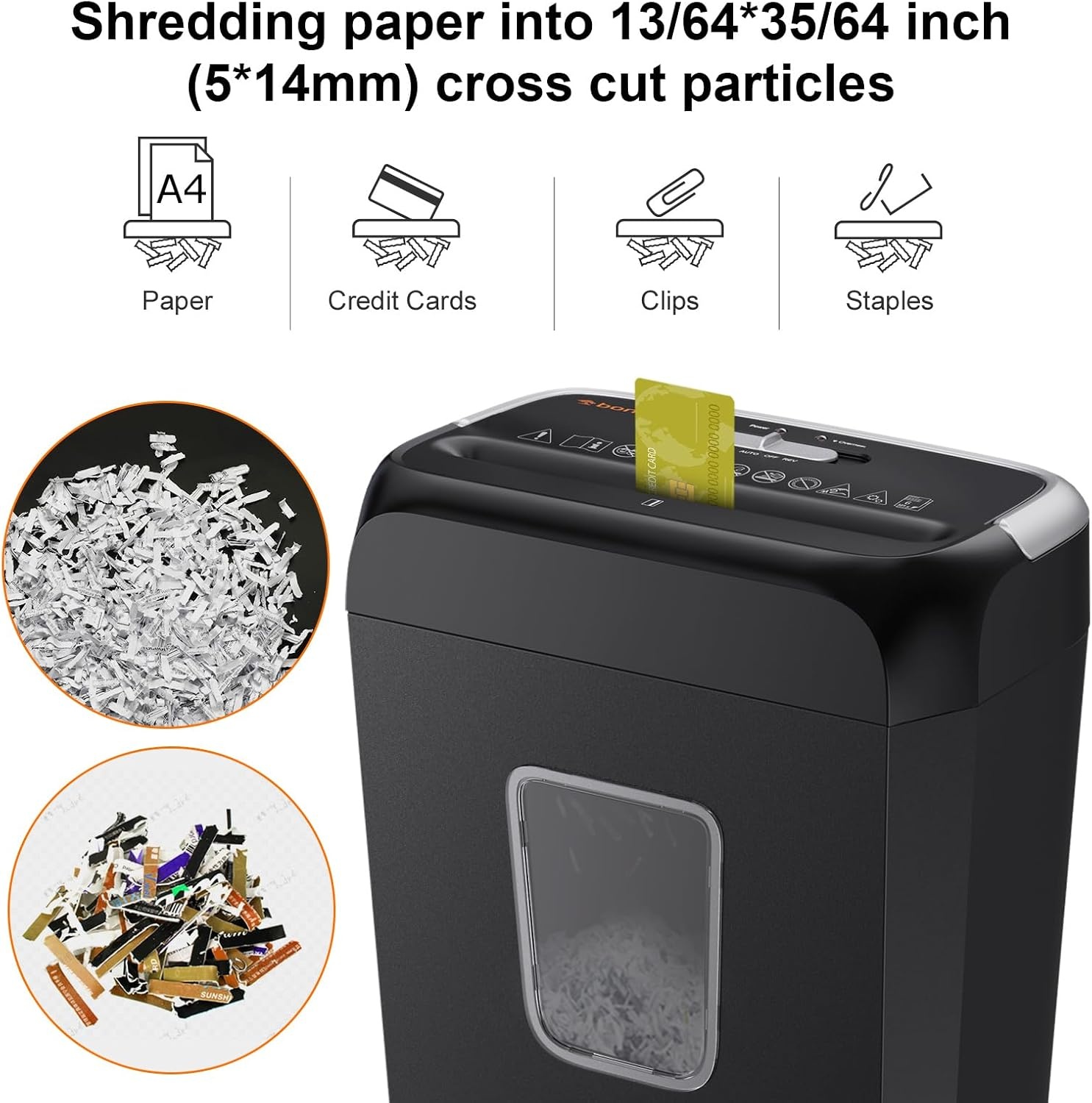 image:imageBonsaii 6 Sheet Crosscut C237B Paper Shredder for Home Office Use amp 24 Pack Lubricant Sheets