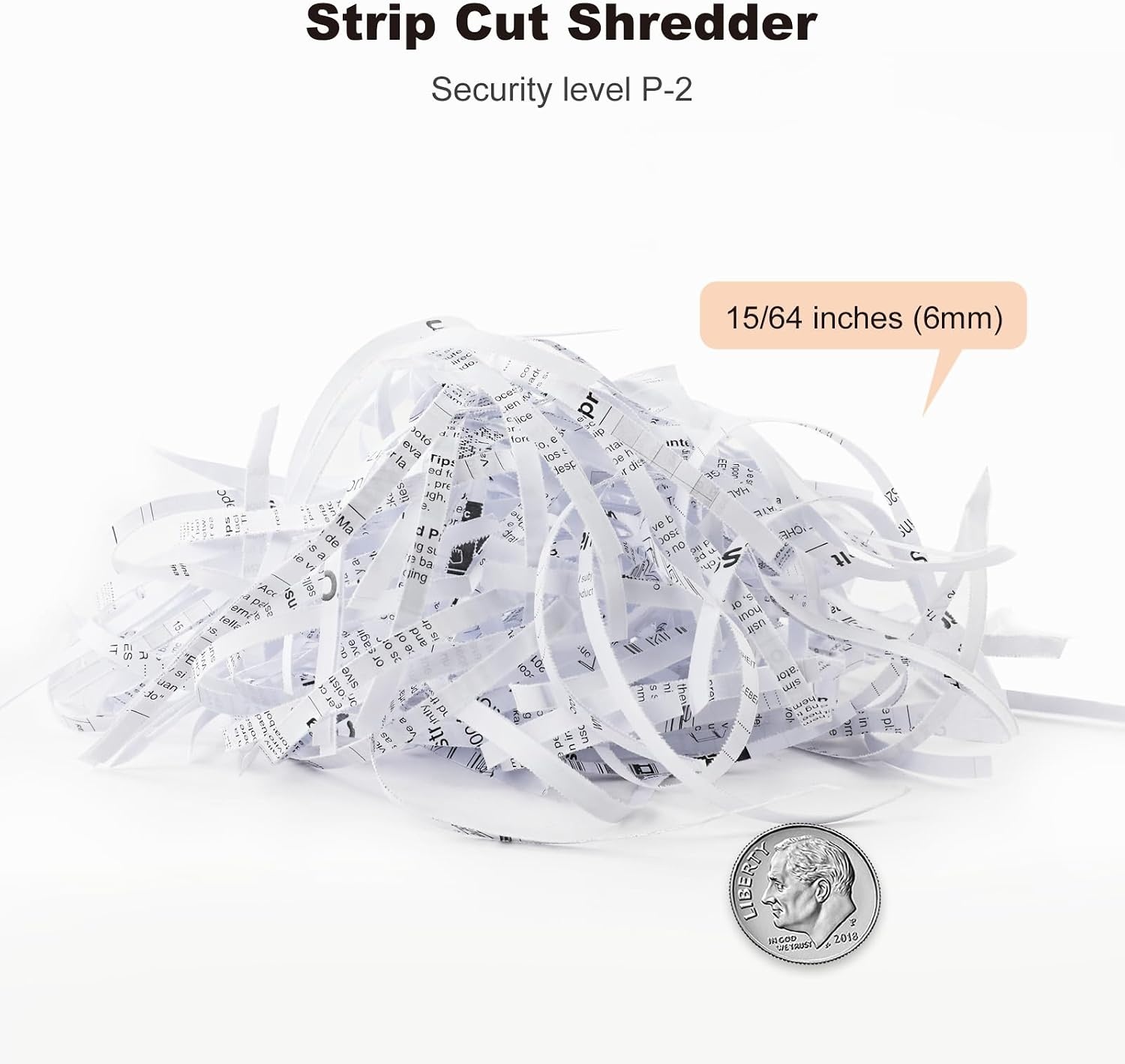 image:imageBonsaii 6Sheet Small Strip Cut Paper Shredder for HomeWithout BasketBlack