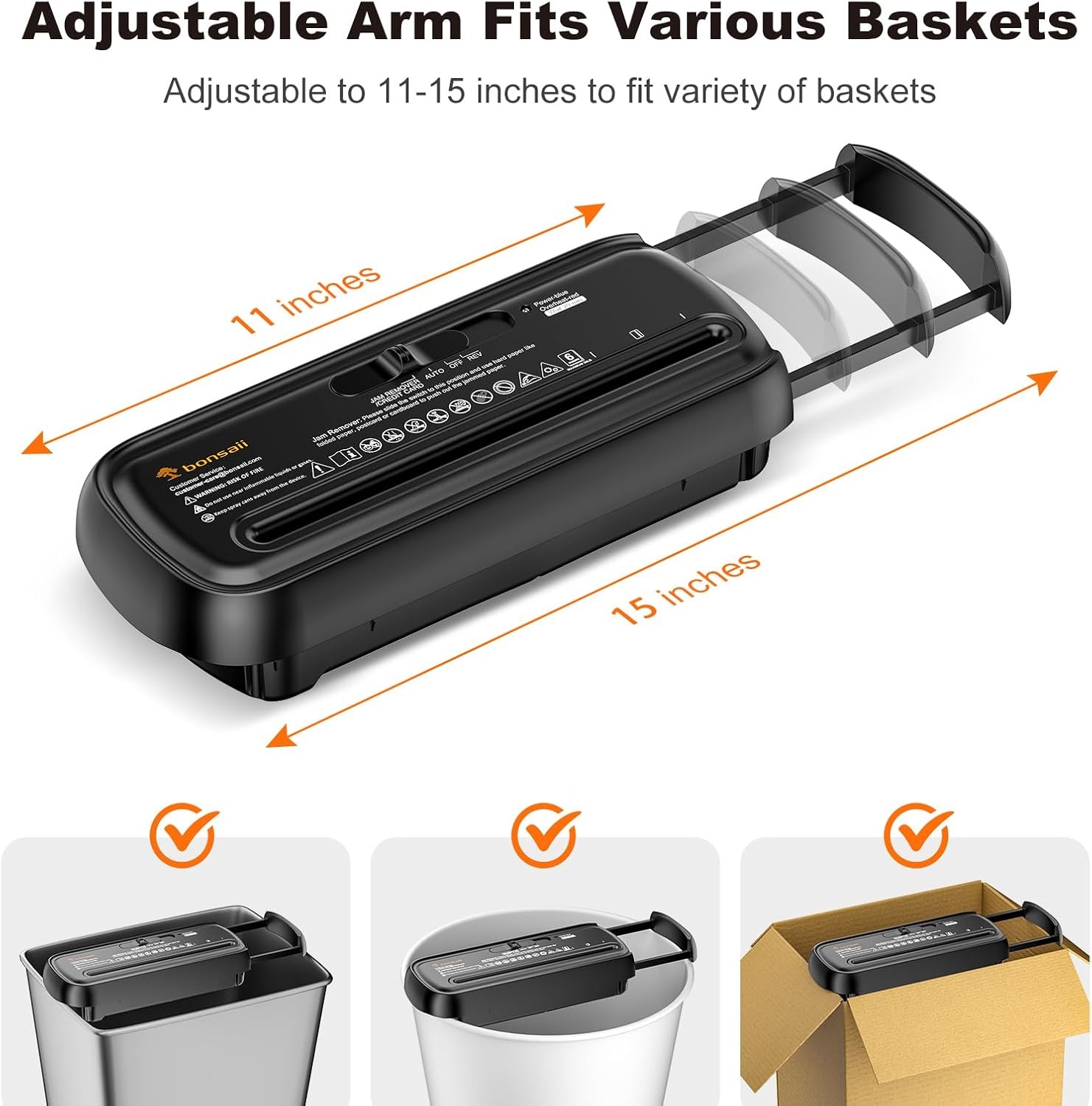 image:imageBonsaii 6Sheet Small Strip Cut Paper Shredder for HomeWithout BasketBlack