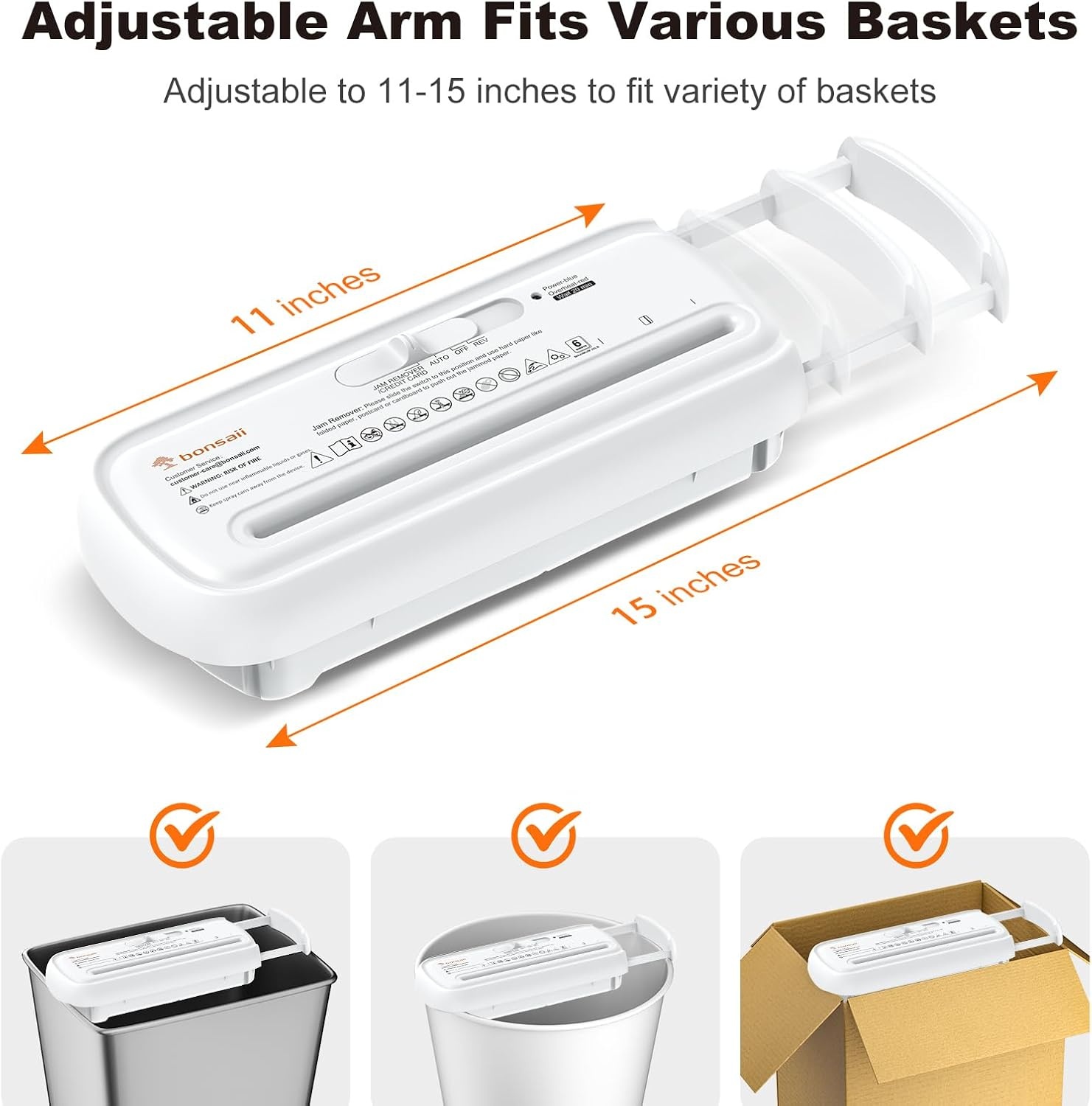 image:imageBonsaii 6Sheet Small Strip Cut Paper Shredder for HomeWithout BasketWhite