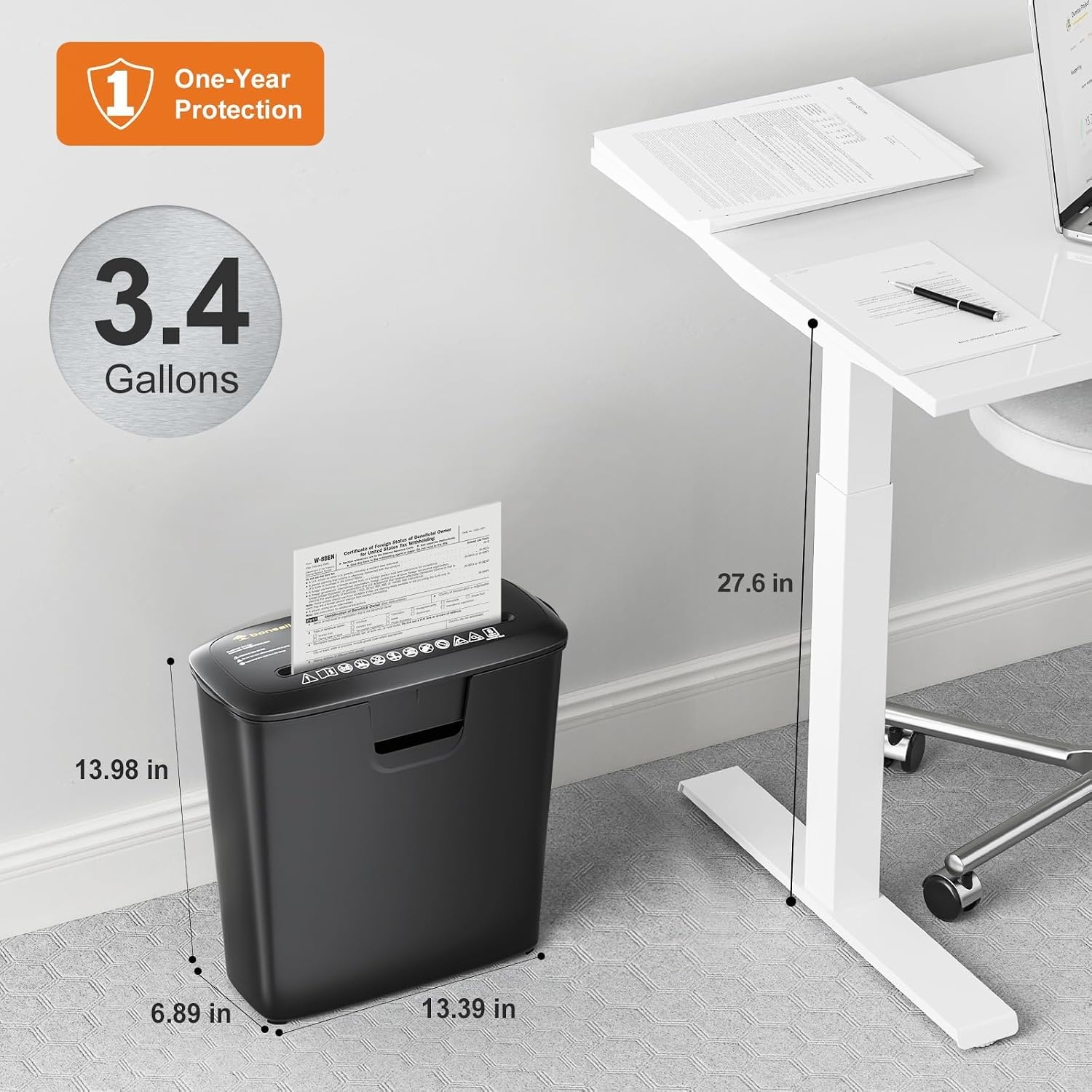 image:imageBonsaii 8Sheet Strip Cut Paper Shredder for Home Shred CDs amp Credit Cards8 Sheet Black