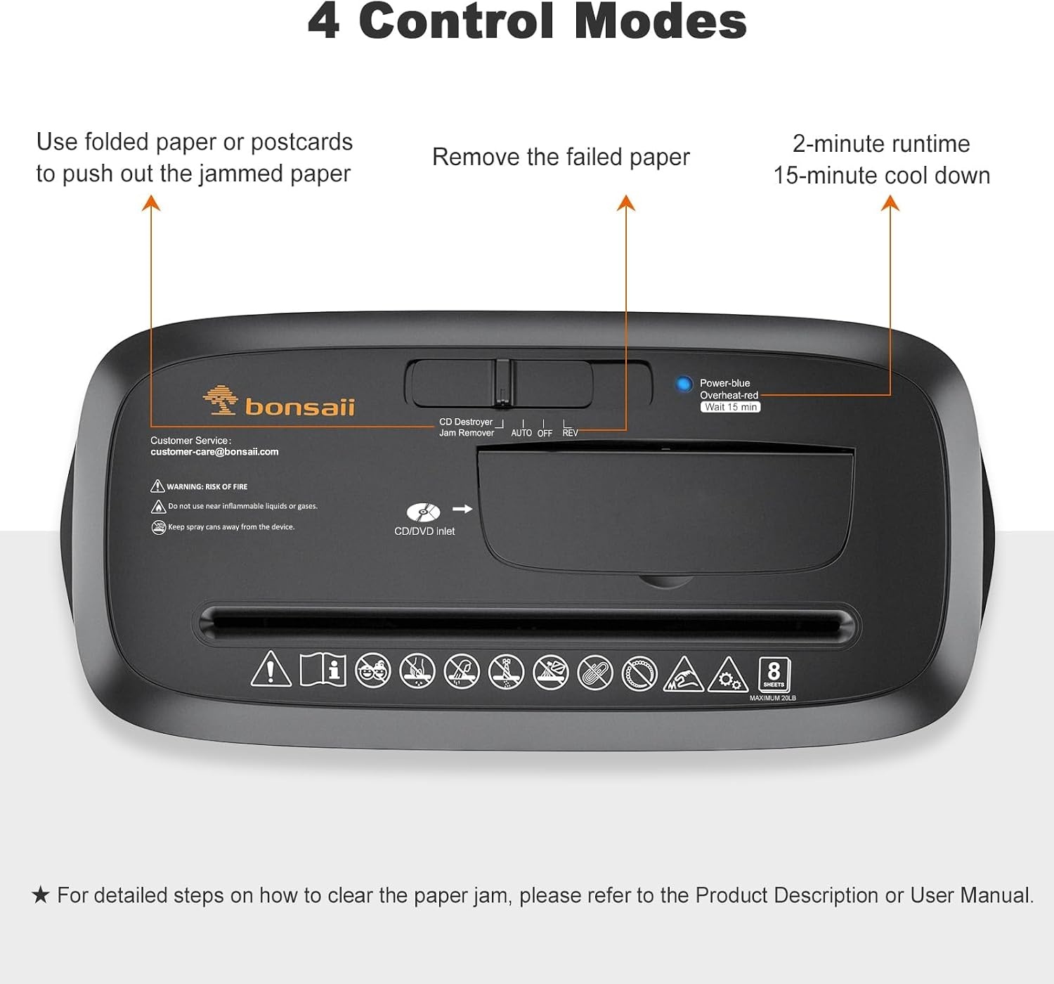 image:imageBonsaii 8Sheet Strip Cut Paper Shredder for Home Shred CDs amp Credit Cards8 Sheet Black