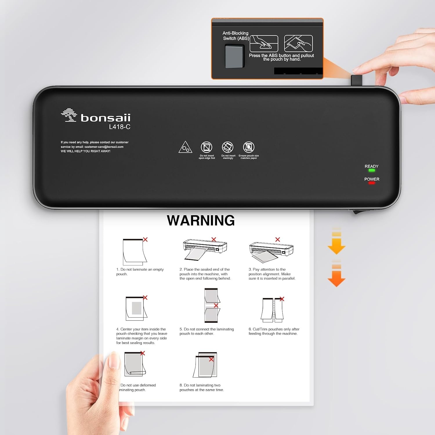 image:imageBonsaii 9Inch 4in1 Laminator Kit with Cutter Rounder amp 40 PouchesBlack