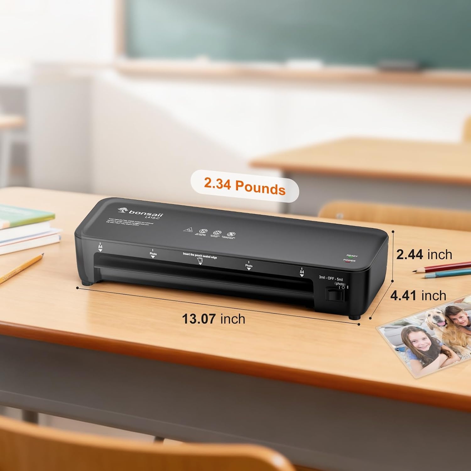 image:imageBonsaii 9Inch 4in1 Laminator Kit with Cutter Rounder amp 40 PouchesDark Black