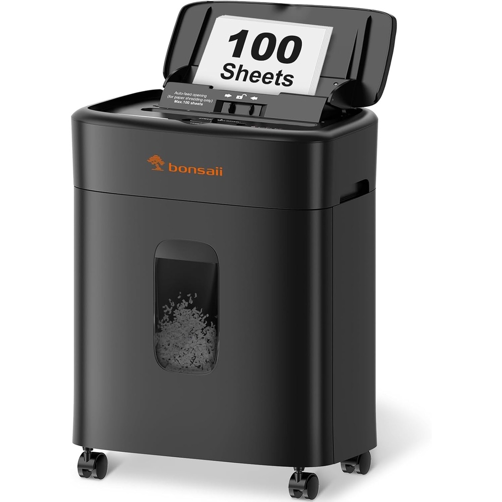 image:imageBonsaii 100Sheet Auto Feed MicroCut Paper Shredder Heavy Duty100 Sheets