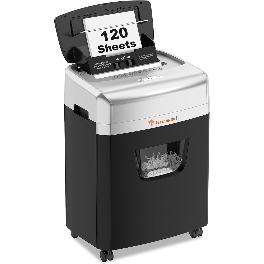 image:imageBonsaii 120Sheet Autofeed MicroCut 30Min Run Heavy Duty Paper ShredderBlack