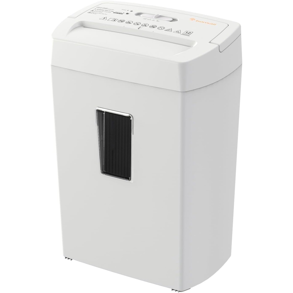 image:imageBonsaii 12Sheet Cross Cut Shredder P4 High Security Shredding 55 Gal Heavy Duty for Home Office Shreds Paper Credit Card Mail Staples with Transparent Window WhiteWhite