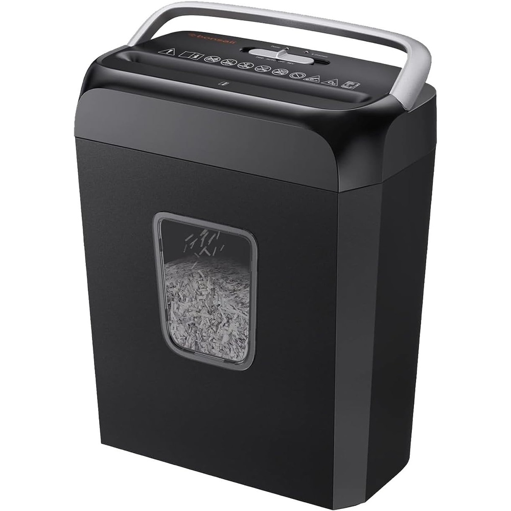 image:imageBonsaii 5Sheet Crosscut Shredder Perfect for Home or Office Use Shreds Paper Credit Cards Staples amp Clips 34Gallon Bin WhiteBlueBlack