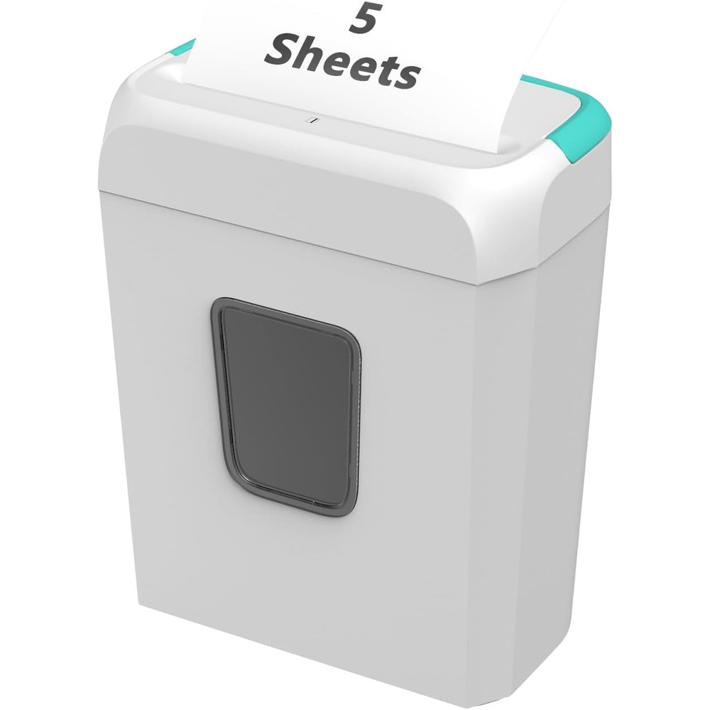 image:imageBonsaii 5Sheet Crosscut Shredder Perfect for Home or Office Use Shreds Paper Credit Cards Staples amp Clips 34Gallon Bin WhiteBlueWhite and Blue