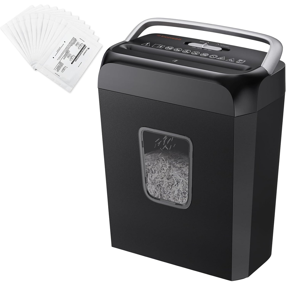 image:imageBonsaii 6 Sheet Crosscut C237B Paper Shredder for Home Office Use amp 12 Pack Lubricant Sheets