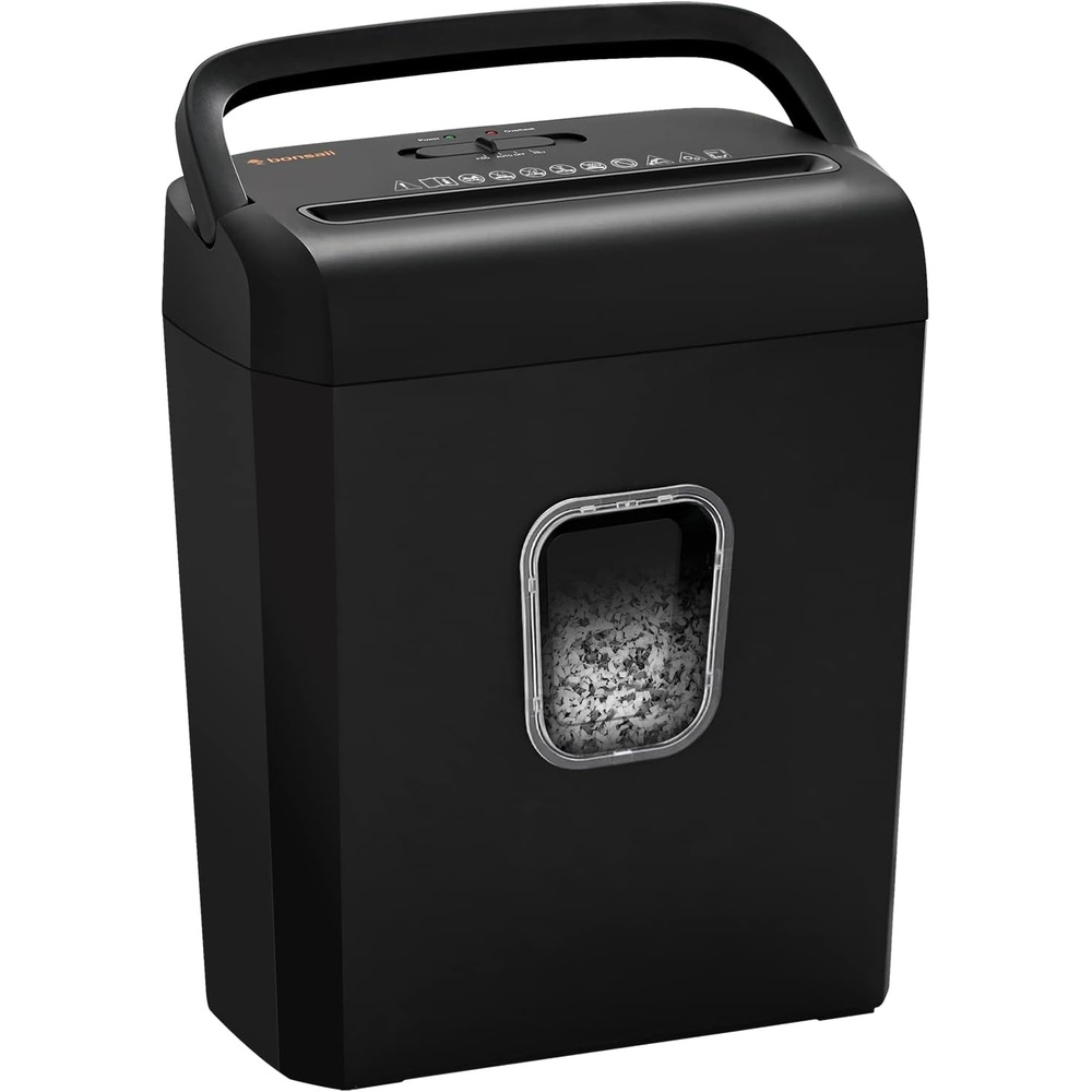 image:imageBonsaii 6Sheet Cross Cut Paper Shredder for Home 34 Gal BinAll Black