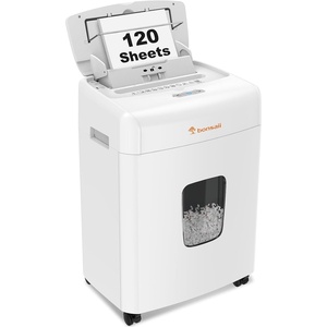 Bonsaii 120-Sheet Autofeed Micro-Cut 30-Min Run Heavy Duty Paper Shredder(White)