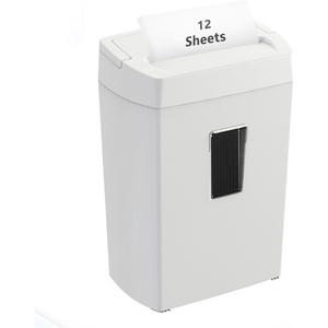 Bonsaii 12-Sheet Crosscut Paper Shredder for Home Office, P-4 Security, 5-Minute Continuous Run Time, Overheat Protection, 5.5-Gallon Bin with Clear Window & Handle, Compact White Design(White)