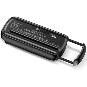 Bonsaii 6-Sheet Small Strip Cut Paper Shredder for Home,Without Basket(Black)