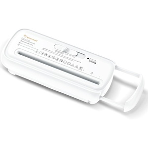 Bonsaii 6-Sheet Small Strip Cut Paper Shredder for Home,Without Basket(White)
