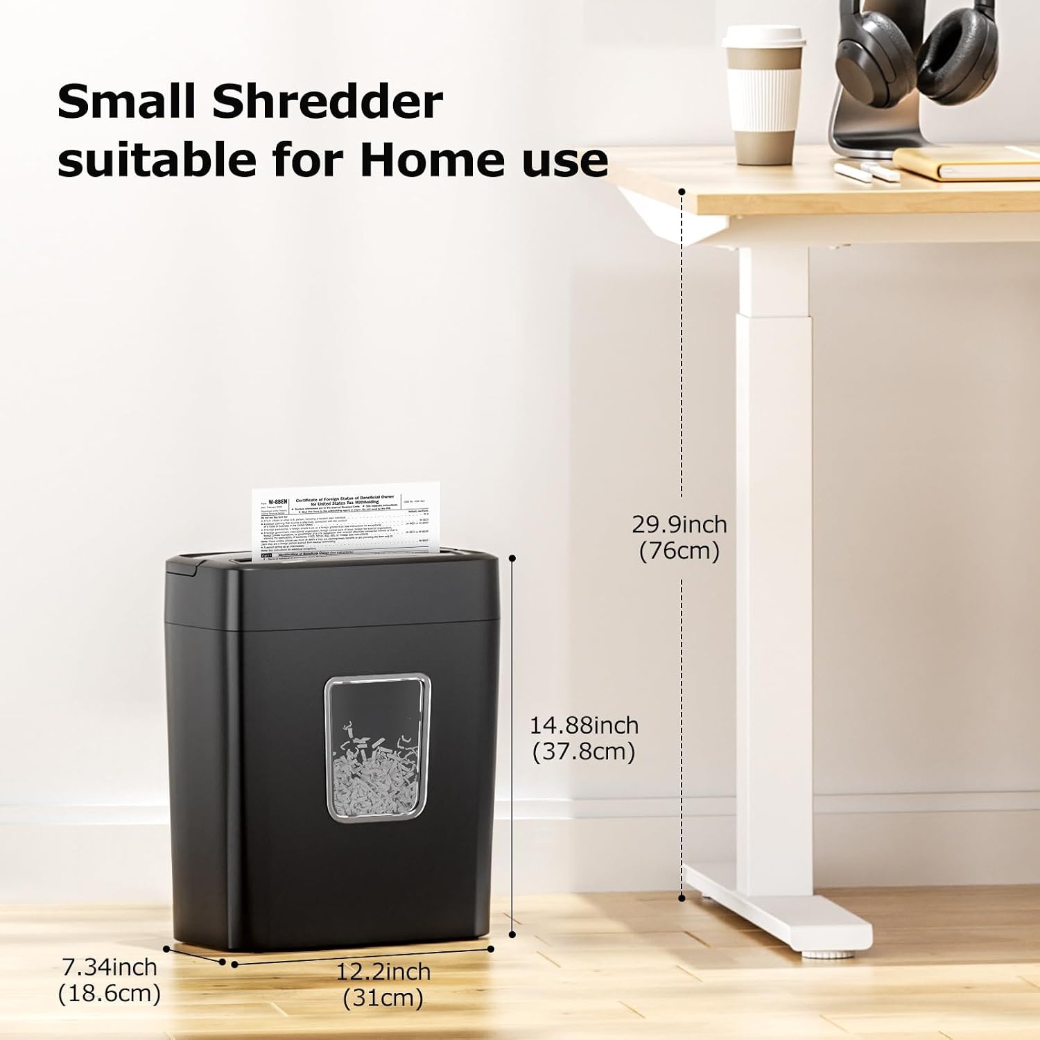 image:imageBonsaii Paper Shredder 8Sheet Crosscut Shredder with 42 Gallon Bin Shred Credit CardMailStapleClip for Home Office P4 Security Level C261C