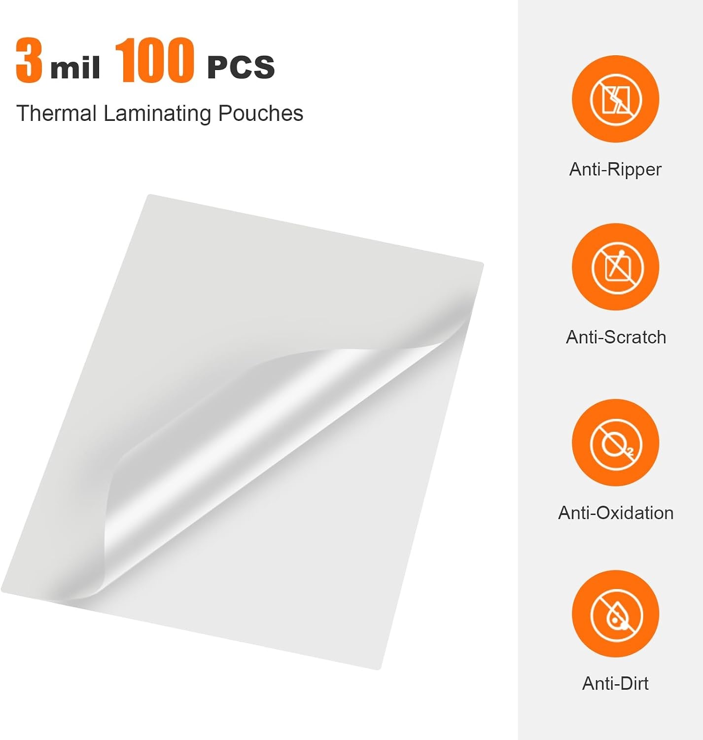 image:imageBonsaii 3mil Thermal Laminating Sheets 100 PCS Letter Size Clear Pouches100