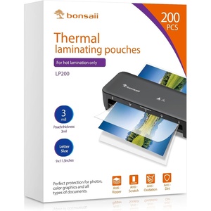 Bonsaii 3mil Thermal Laminating Sheets, 100 PCS Letter Size Clear Pouches(200)