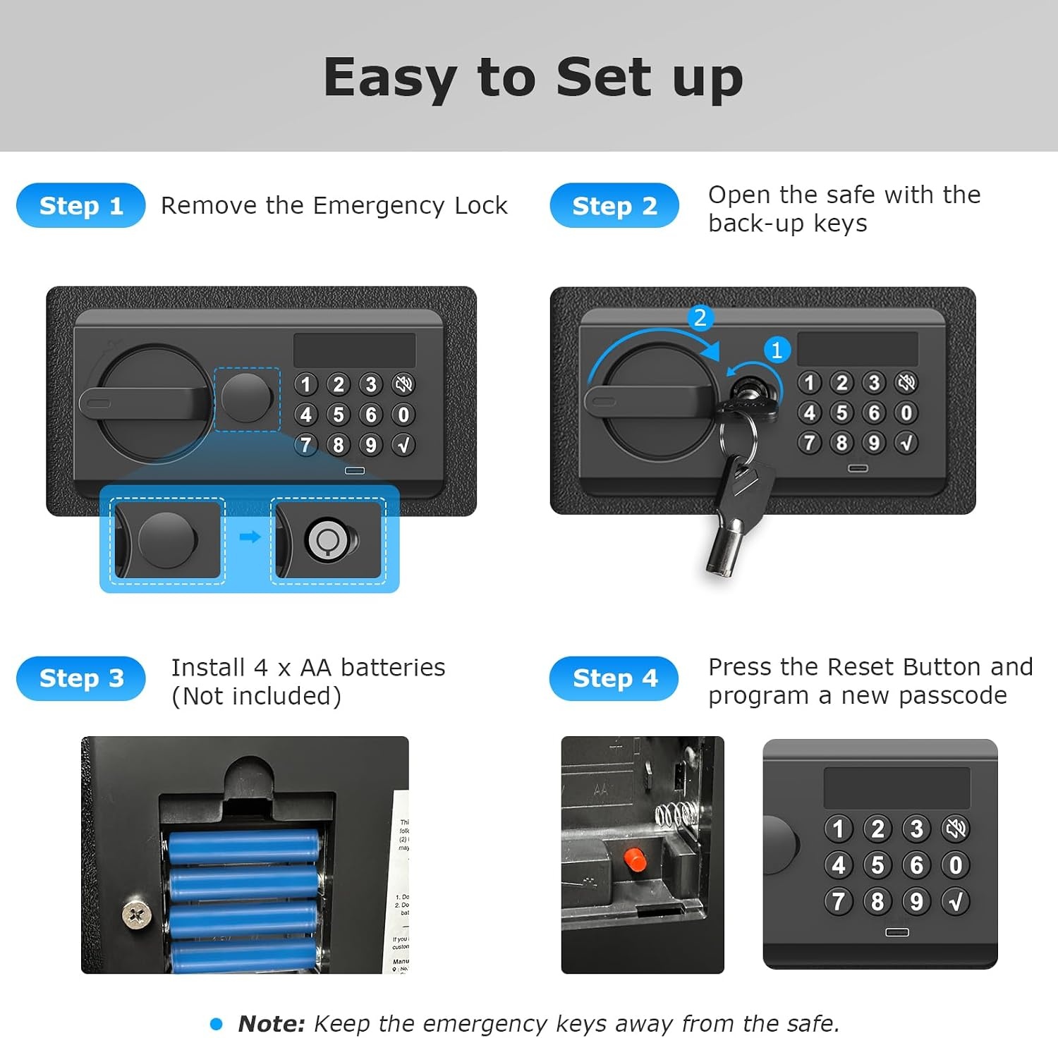 image:imageBonsaii Security Safe Box with Key Lock 023 CuFt for Cash Jewelry Home12 cuft