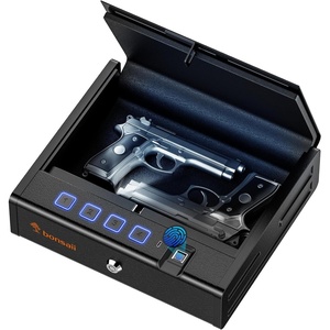 Bonsaii Biometric Gun Safe, Quick Fingerprint Pistol Lock Box for Handgun(Large)